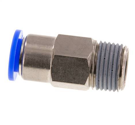 Push-In Fitting 12mm & R1/2'' Male Auto Shut-Off Brass/PBT 0-10bar (0-145psi)