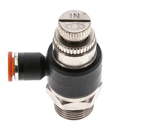 Flow Control Silencer Meter-In Elbow 6 mm - G3/8'' Brass/PA 66