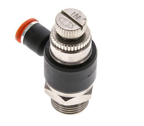 Flow Control Silencer Meter-In Elbow 6 mm - G3/8'' Brass/PA 66
