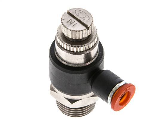 Flow Control Silencer Meter-In Elbow 6 mm - G3/8'' Brass/PA 66