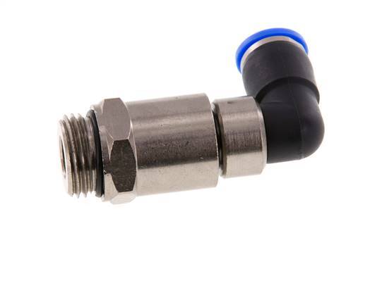 10mm & G1/2'' Elbow Quick Swivel Joint Push-In-Male Threads Nickel-Plated Brass/PBT NBR Rotatable
