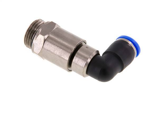 10mm & G1/2'' Elbow Quick Swivel Joint Push-In-Male Threads Nickel-Plated Brass/PBT NBR Rotatable