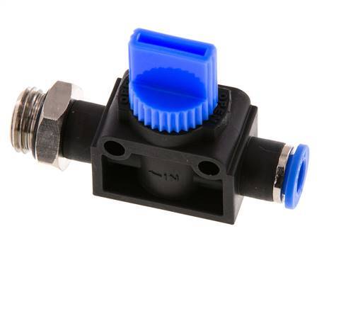 3/2-Way Shut-Off Hand Valve 6 mm - G1/4'' Plastic/Brass Thread-side venting