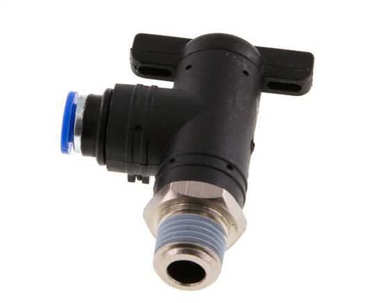 2-Way Elbow Ball Valve 6 mm - R1/4'' Plastic/Brass | Tameson.co.uk
