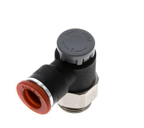 Flow Control Valve Meter-In Elbow 10 mm - G3/8'' Brass/PA 66 Locknut