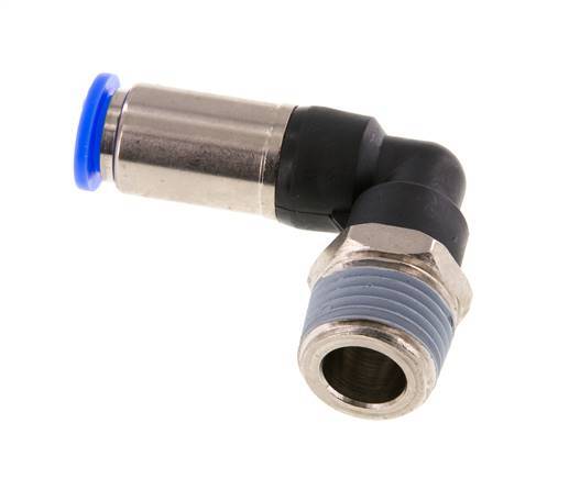Push-In Fitting 10mm & R1/2'' Male Auto Shut-Off Elbow Brass/PBT 0-10bar (0-145psi)