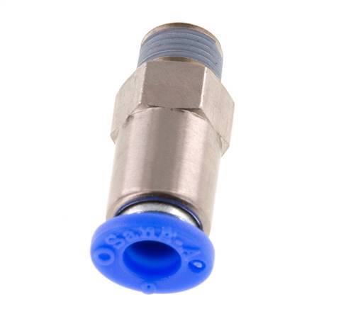Push-In Check Valve 6mm & R1/8'' Male Brass/PBT 0.2-10bar (3-145psi) Hose-Thread