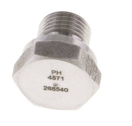 Plug G1/8'' Stainless steel with External Hex 60° cone 575bar (8078.75psi) Hydraulic