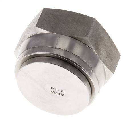 End Cap G1 1/2'' Stainless steel with External Hex 60° cone 125bar (1756.25psi) Hydraulic