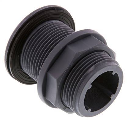 Screw Connection for Drain Cocks G1 1/4'' DN13 Bulkhead Polypropylene (pp) EPDM 10bar (140.5psi) FDA