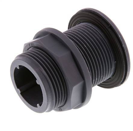 Screw Connection for Drain Cocks G1 1/4'' DN13 Bulkhead Polypropylene (pp) EPDM 10bar (140.5psi) FDA