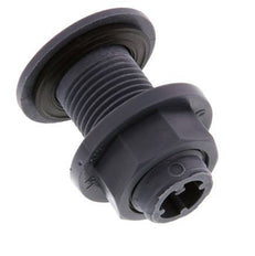 Screw Connection for Drain Cocks G1/2'' DN18 Bulkhead Polypropylene (pp) EPDM 10bar (140.5psi) FDA