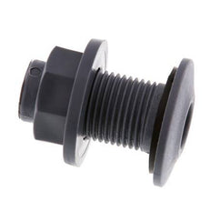 Screw Connection for Drain Cocks G1/2'' DN18 Bulkhead Polypropylene (pp) EPDM 10bar (140.5psi) FDA