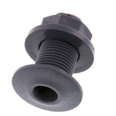 Screw Connection for Drain Cocks G1/2'' DN18 Bulkhead Polypropylene (pp) EPDM 10bar (140.5psi) FDA