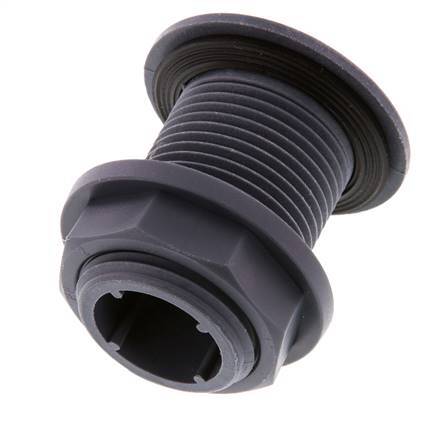 Screw Connection for Drain Cocks G1'' DN24 Bulkhead Polypropylene (pp) EPDM 10bar (140.5psi) FDA