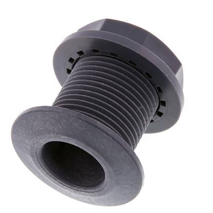 Screw Connection for Drain Cocks G1'' DN24 Bulkhead Polypropylene (pp) EPDM 10bar (140.5psi) FDA