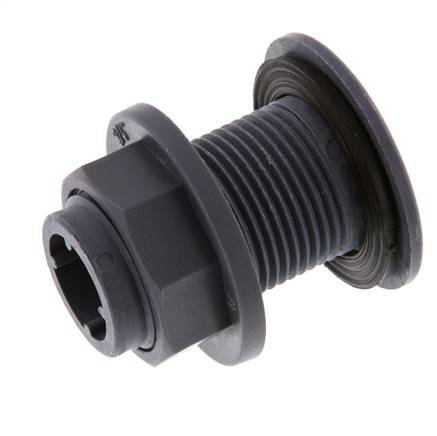 Screw Connection for Drain Cocks G3/4'' DN29.5 Bulkhead Polypropylene (pp) EPDM 10bar (140.5psi) FDA