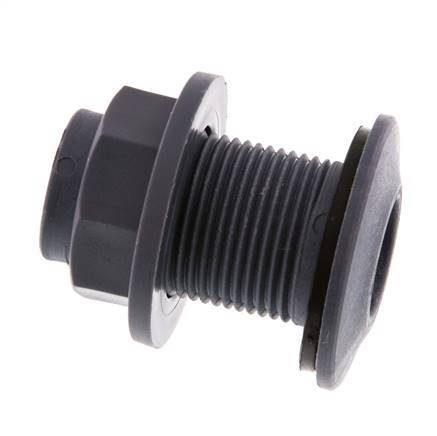 Screw Connection for Drain Cocks G3/4'' DN29.5 Bulkhead Polypropylene (pp) EPDM 10bar (140.5psi) FDA