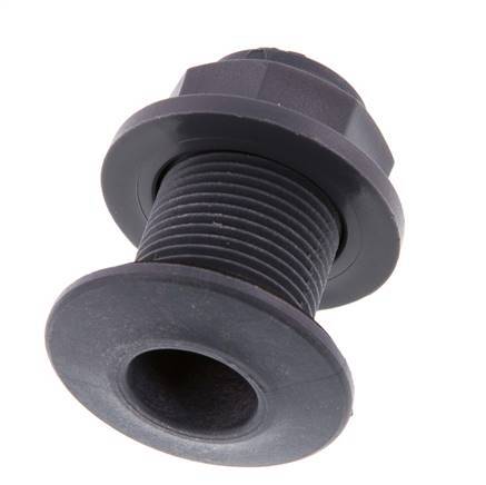 Screw Connection for Drain Cocks G3/4'' DN29.5 Bulkhead Polypropylene (pp) EPDM 10bar (140.5psi) FDA