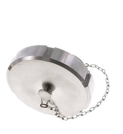 Cap Nut Rd130 X 1/4'' DN 100 Stainless Steel 1.4404 NBR DIN 11851 FDA 21 with Chain