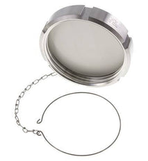 Cap Nut Rd130 X 1/4'' DN 100 Stainless Steel 1.4404 NBR DIN 11851 FDA 21 with Chain