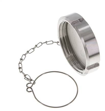 Cap Nut Rd78 X 1/6'' DN 50 Stainless Steel 1.4301 NBR DIN 11851 FDA 21 with Chain