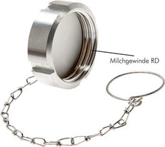 Cap Nut Rd190 X 1/4'' DN 150 Stainless Steel 1.4301 NBR DIN 11851 FDA 21 with Chain
