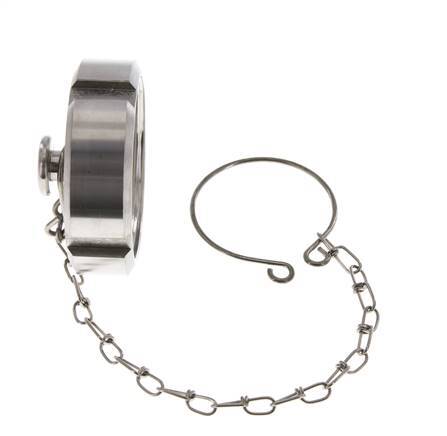 Cap Nut Rd58 X 1/6'' DN 32 Stainless Steel 1.4301 NBR DIN 11851 FDA 21 with Chain