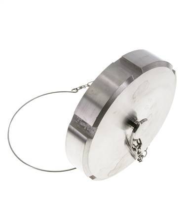 Cap Nut Rd130 X 1/4'' DN 100 Stainless Steel 1.4301 NBR DIN 11851 FDA 21 with Chain