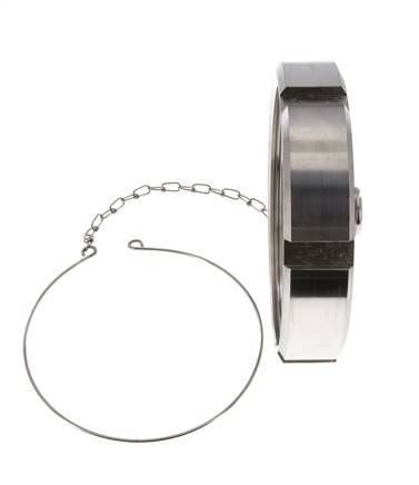 Cap Nut Rd130 X 1/4'' DN 100 Stainless Steel 1.4301 NBR DIN 11851 FDA 21 with Chain