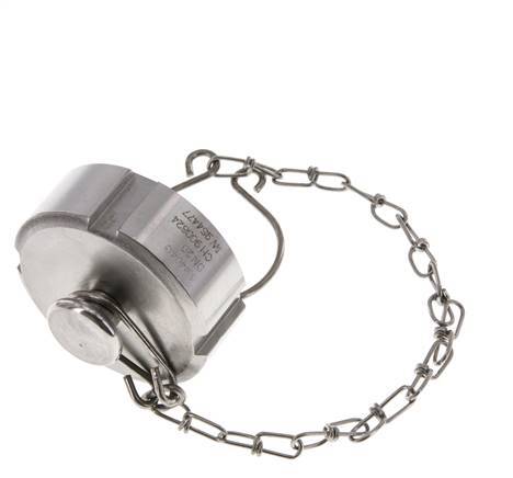 Cap Nut Rd44 X 1/6'' DN 20 Stainless Steel 1.4404 NBR DIN 11851 FDA 21 with Chain