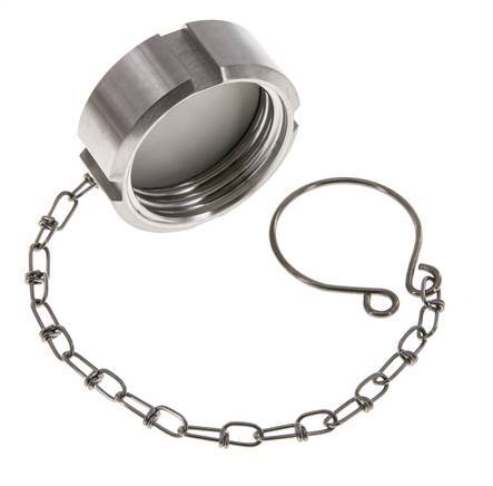 Cap Nut Rd44 X 1/6'' DN 20 Stainless Steel 1.4301 NBR DIN 11851 FDA 21 with Chain