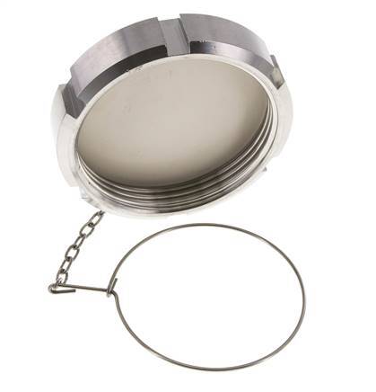 Cap Nut Rd95 X 1/6'' DN 65 Stainless Steel 1.4301 NBR DIN 11851 FDA 21 with Chain