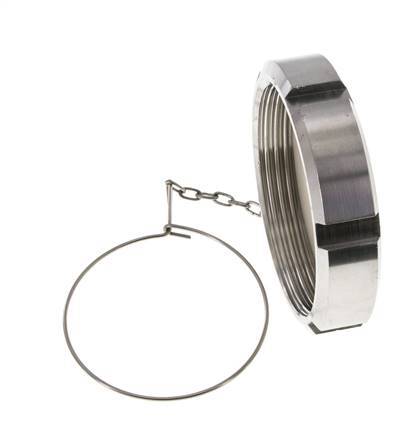 Cap Nut Rd95 X 1/6'' DN 65 Stainless Steel 1.4301 NBR DIN 11851 FDA 21 with Chain