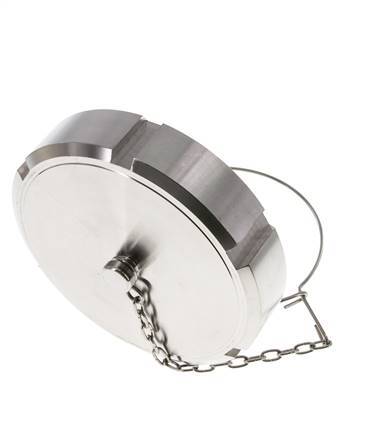 Cap Nut Rd110 X 1/4'' DN 80 Stainless Steel 1.4404 NBR DIN 11851 FDA 21 with Chain