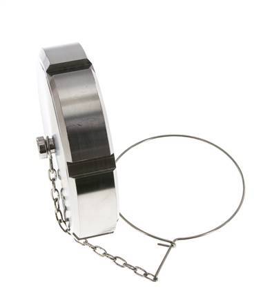 Cap Nut Rd110 X 1/4'' DN 80 Stainless Steel 1.4404 NBR DIN 11851 FDA 21 with Chain