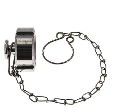 Cap Nut Rd34 X 1/8'' DN 15 Stainless Steel 1.4301 NBR DIN 11851 FDA 21 with Chain