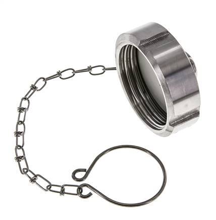 Cap Nut Rd52 X 1/6'' DN 25 Stainless Steel 1.4404 NBR DIN 11851 FDA 21 with Chain