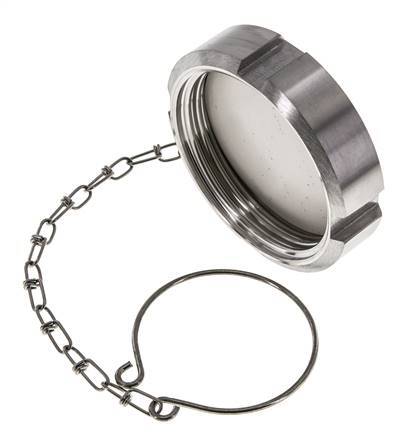 Cap Nut Rd65 X 1/6'' DN 40 Stainless Steel 1.4301 NBR DIN 11851 FDA 21 with Chain