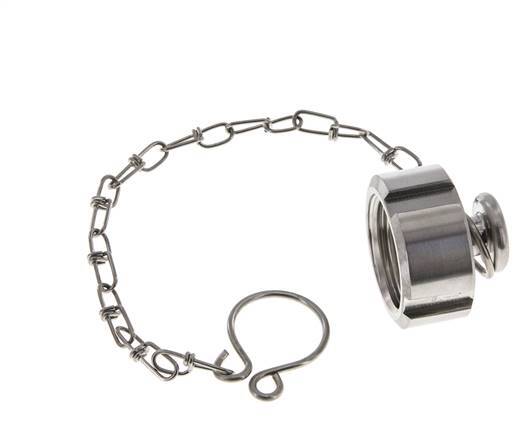 Cap Nut Rd28 X 1/8'' DN 10 Stainless Steel 1.4404 NBR DIN 11851 FDA 21 with Chain