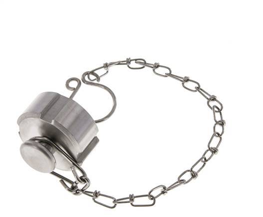 Cap Nut Rd28 X 1/8'' DN 10 Stainless Steel 1.4404 NBR DIN 11851 FDA 21 with Chain