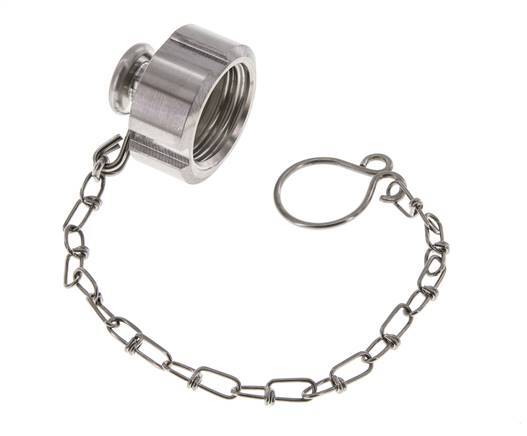 Cap Nut Rd28 X 1/8'' DN 10 Stainless Steel 1.4404 NBR DIN 11851 FDA 21 with Chain