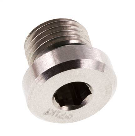 Plug M10 X 1 Stainless steel FKM with Internal Hex 400bar (5620.0psi)