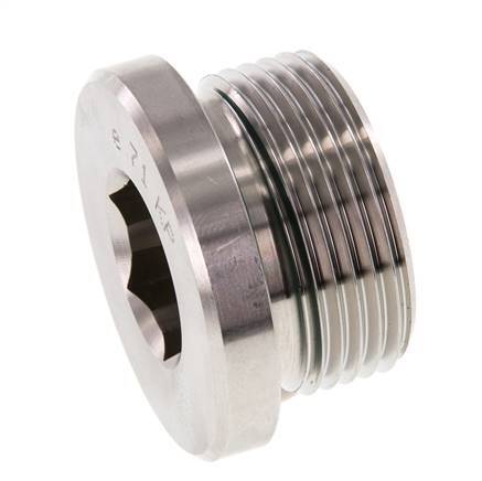Plug M33 X 2 Stainless steel FKM with Internal Hex 400bar (5620.0psi)