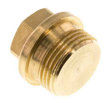 Plug G1'' Brass with Collar and External Hex 16bar (224.8psi)