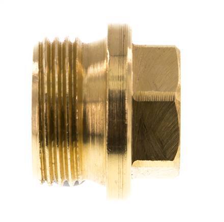 Plug G1'' Brass with Collar and External Hex 16bar (224.8psi)