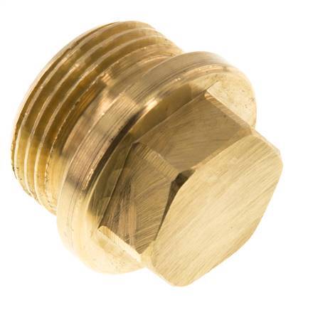 Plug G1'' Brass with Collar and External Hex 16bar (224.8psi)