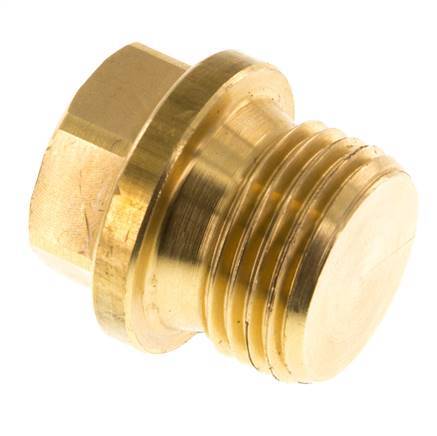 Plug G1/2'' Brass with Collar and External Hex 16bar (224.8psi) [2 Pieces]