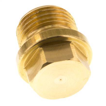 Plug G1/2'' Brass with Collar and External Hex 16bar (224.8psi) [2 Pieces]