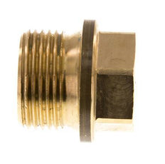 Plug G3/4'' Brass with Collar and External Hex 16bar (224.8psi)